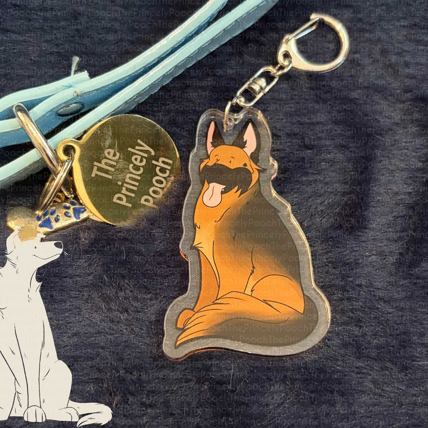 Black & Tan German Shepherd Keyring | Dog Lover Gift | German Shepherd Dog