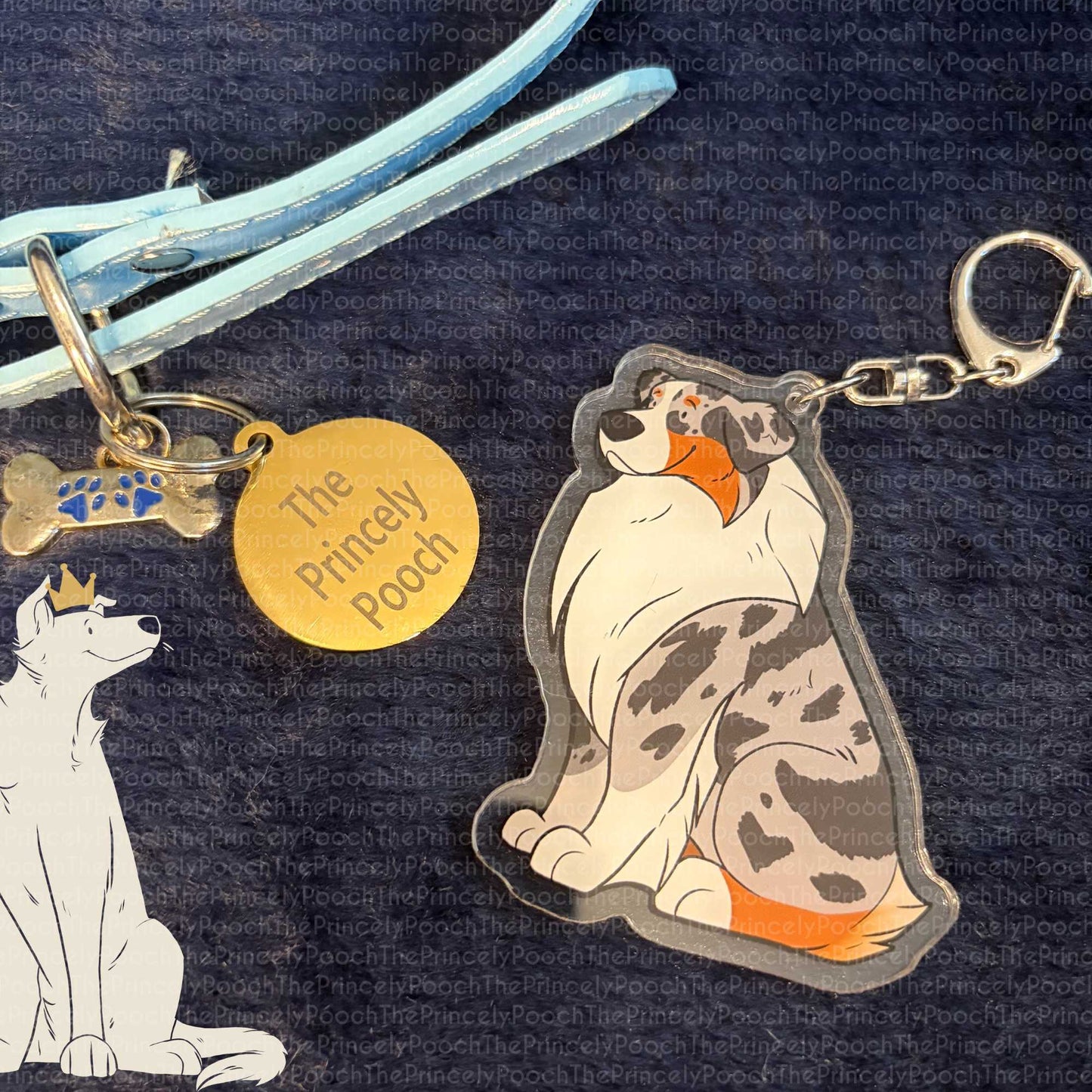 Blue Merle Australian Shepherd Keyring | Dog Lover Gift | Aussie