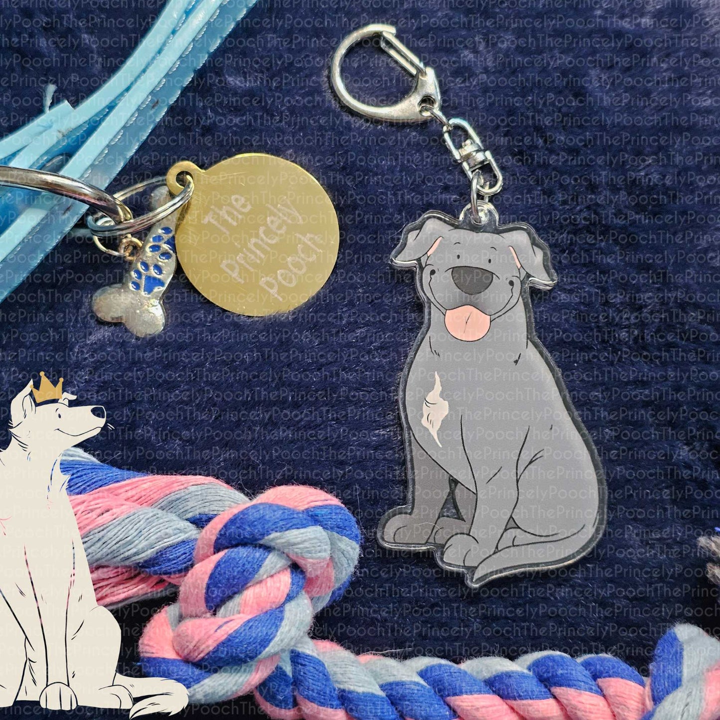 Blue Staffordshire Bull Terrier Keyring | Dog Lover Gift | Staffie