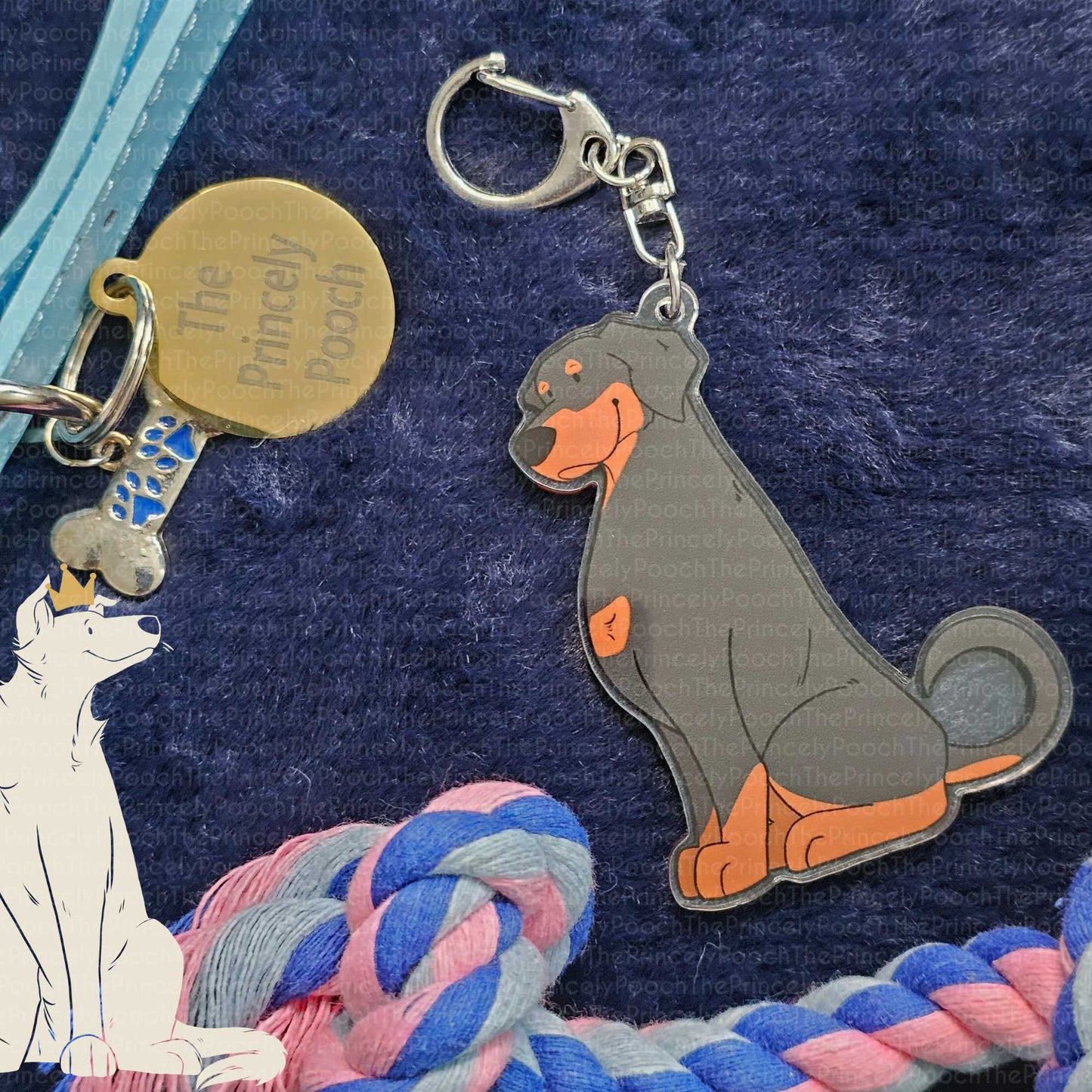 Black & Rust Doberman Keyring | Dog Lover Gift | Dobermann