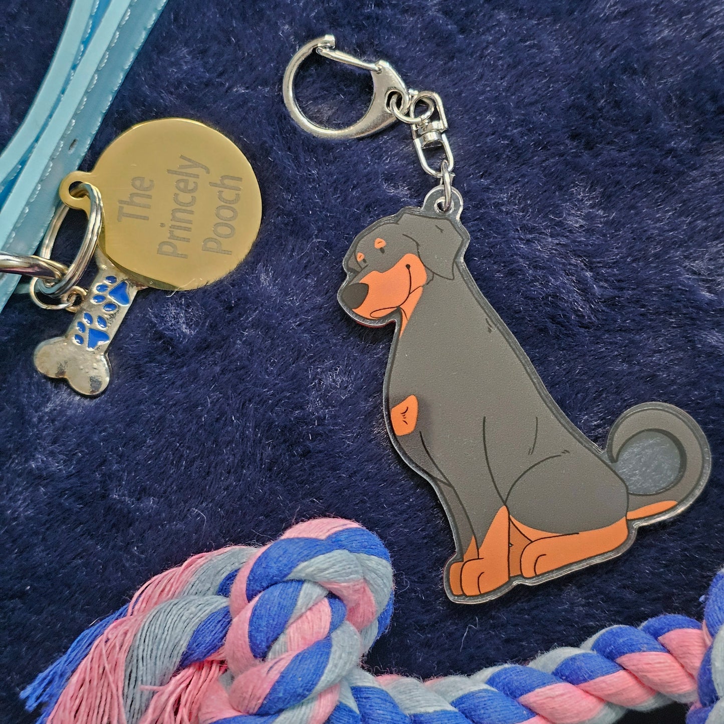 Black & Rust Doberman Keyring | Dog Lover Gift | Dobermann