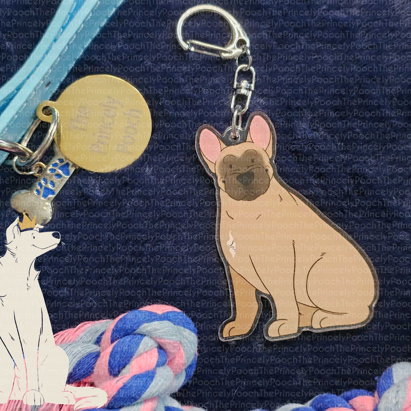 Fawn French Bulldog Keyring | Dog Lover Gift | Frenchie