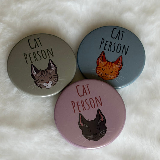 Cat Person Button Badge | Cat Lover Gift
