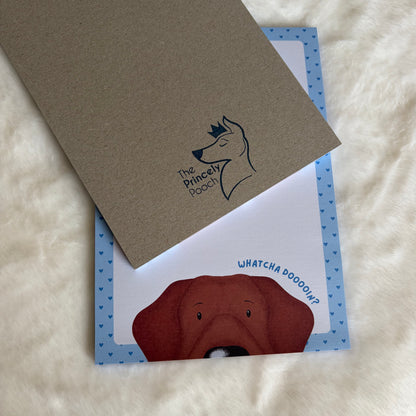 Whatcha Doin? Fox Red Labrador A5 Notepad | Dog Lover Gift