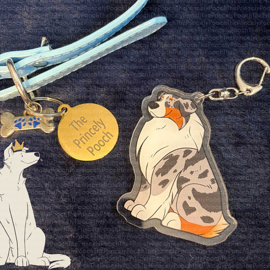 Blue Merle Australian Shepherd Keyring | Dog Lover Gift | Aussie