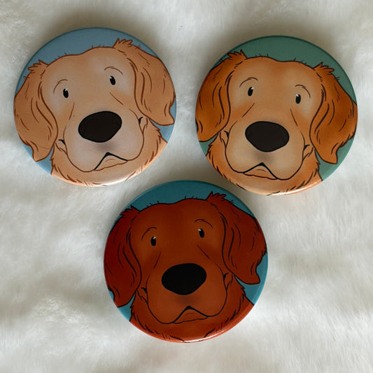 Golden Retriever Button Badge | Dog Lover Gift