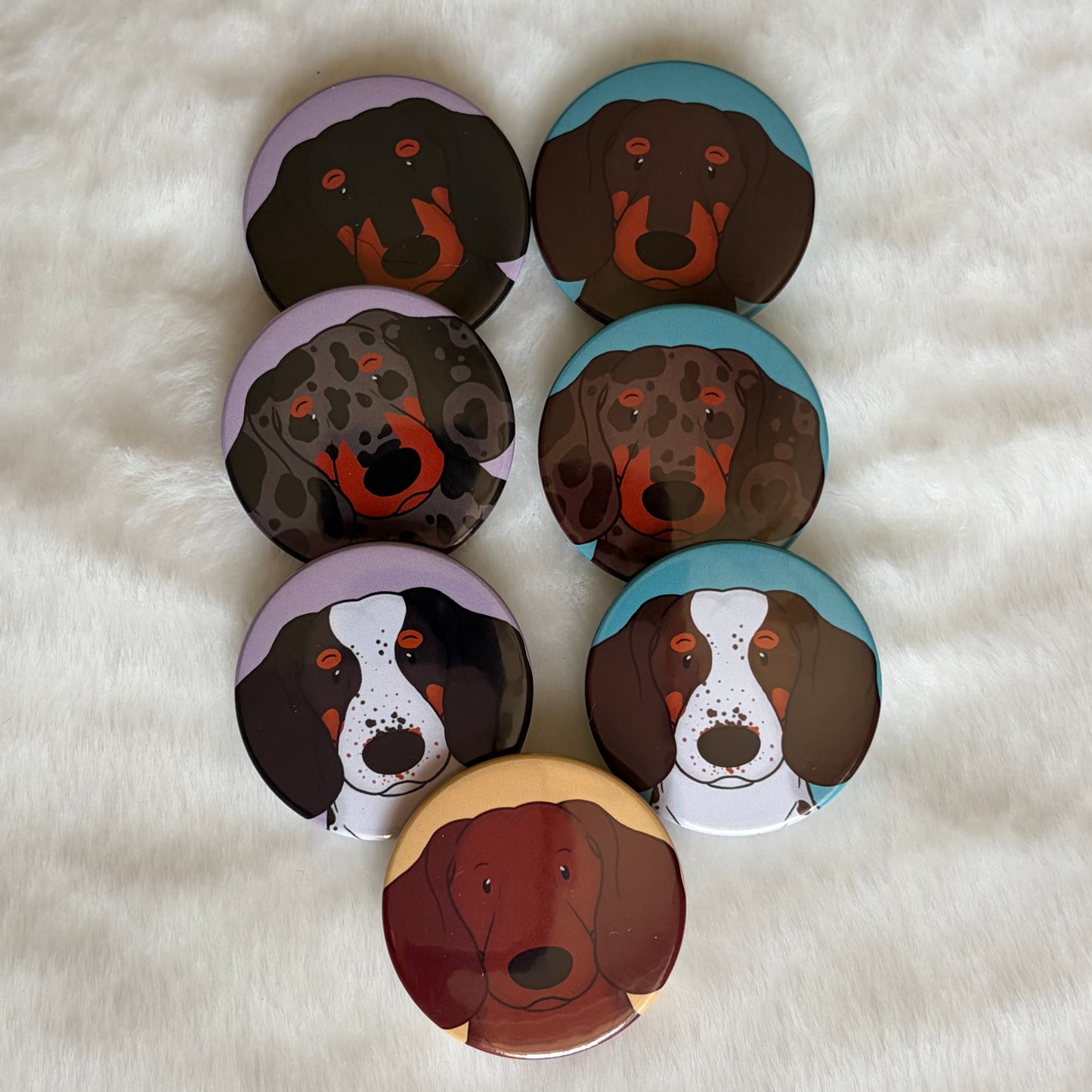 Short-Haired Dachshund Button Badge | Dog Lover Gift
