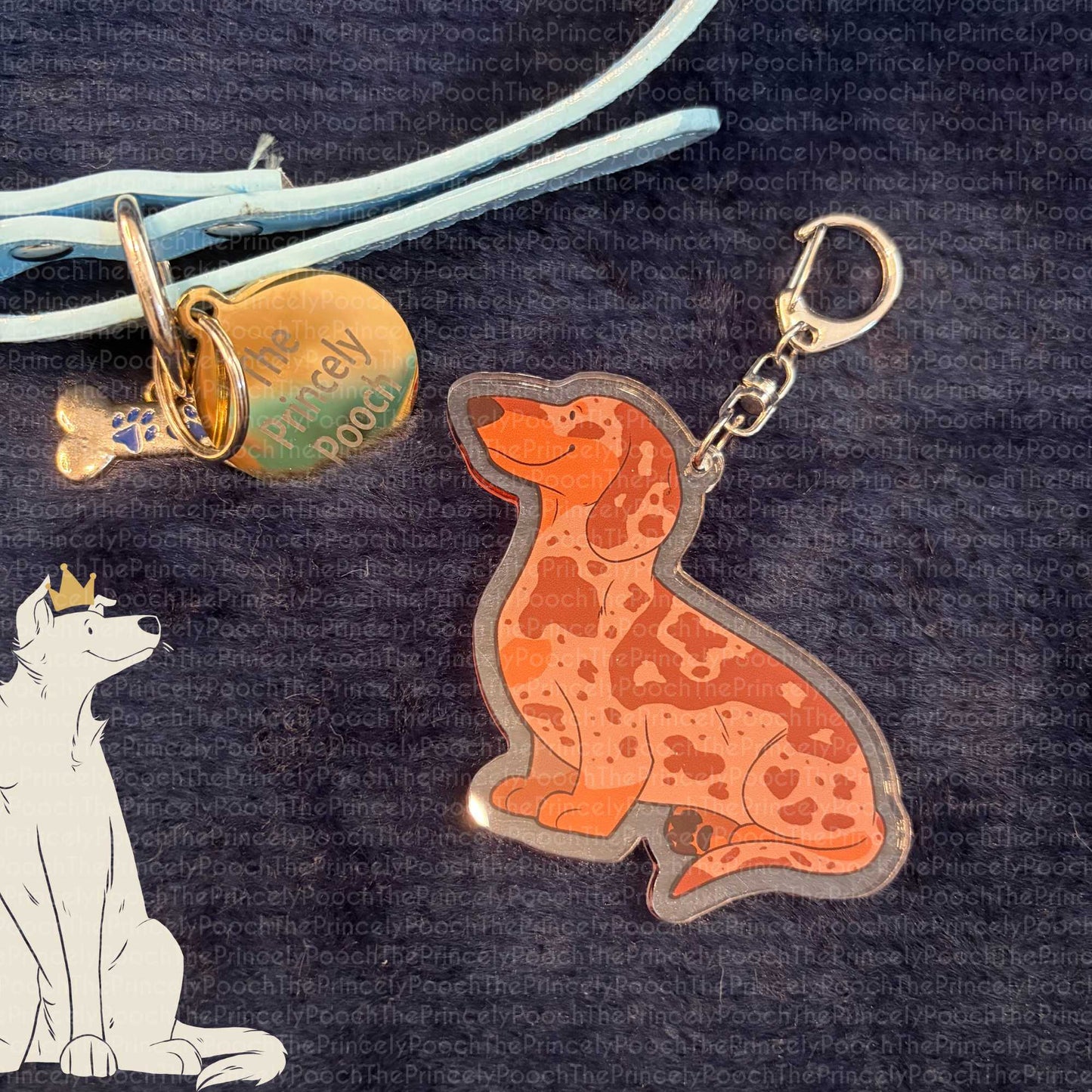Red Dapple Short-Haired Dachshund Keyring | Dog Lover Gift