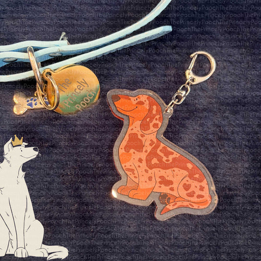 Red Dapple Short-Haired Dachshund Keyring | Dog Lover Gift