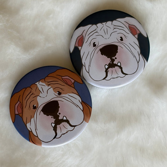 English Bulldog Button Badge | Dog Lover Gift
