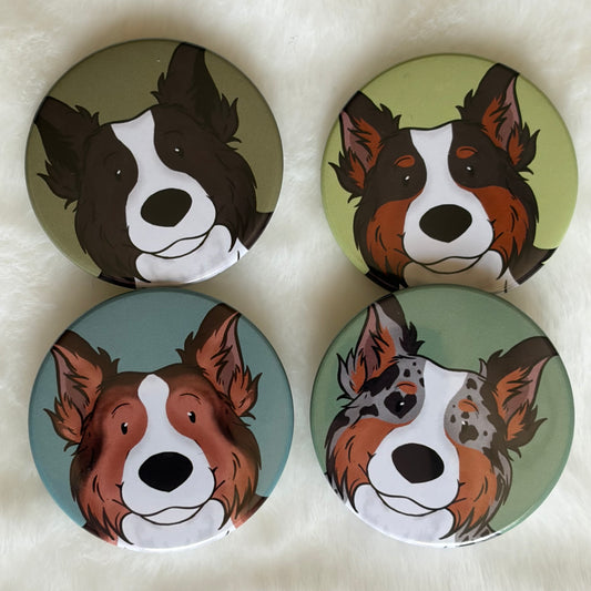 Border Collie Button Badge | Dog Lover Gift