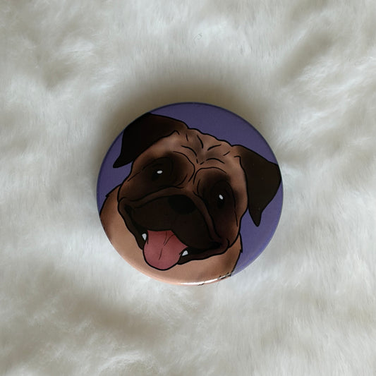 Pug Button Badge | Dog Lover Gift