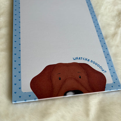 Whatcha Doin? Fox Red Labrador A5 Notepad | Dog Lover Gift