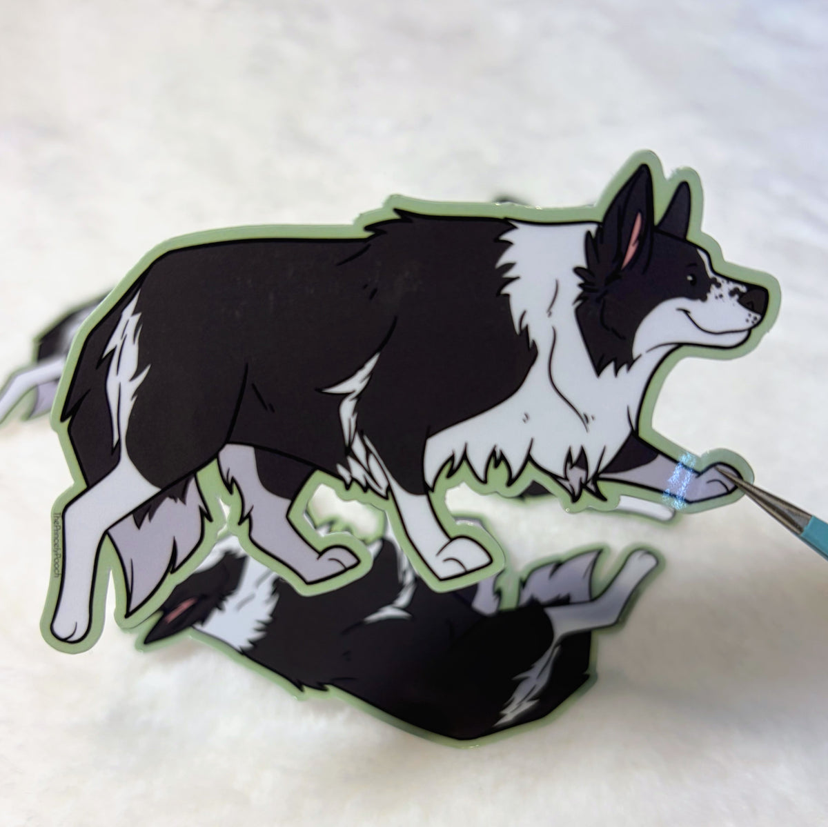 Creeping Collie Vinyl Sticker | Dog Lover Gift