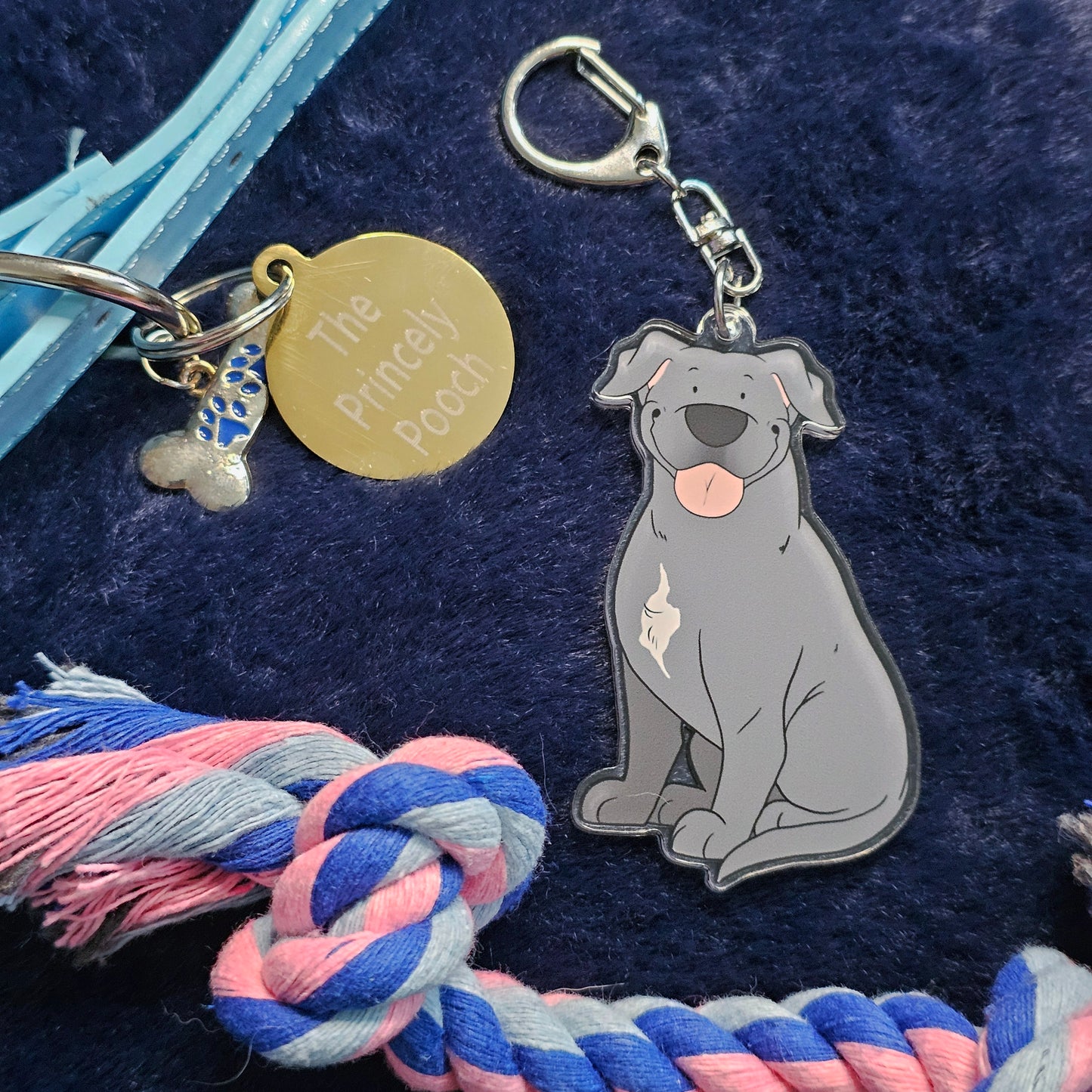 Blue Staffordshire Bull Terrier Keyring | Dog Lover Gift | Staffie