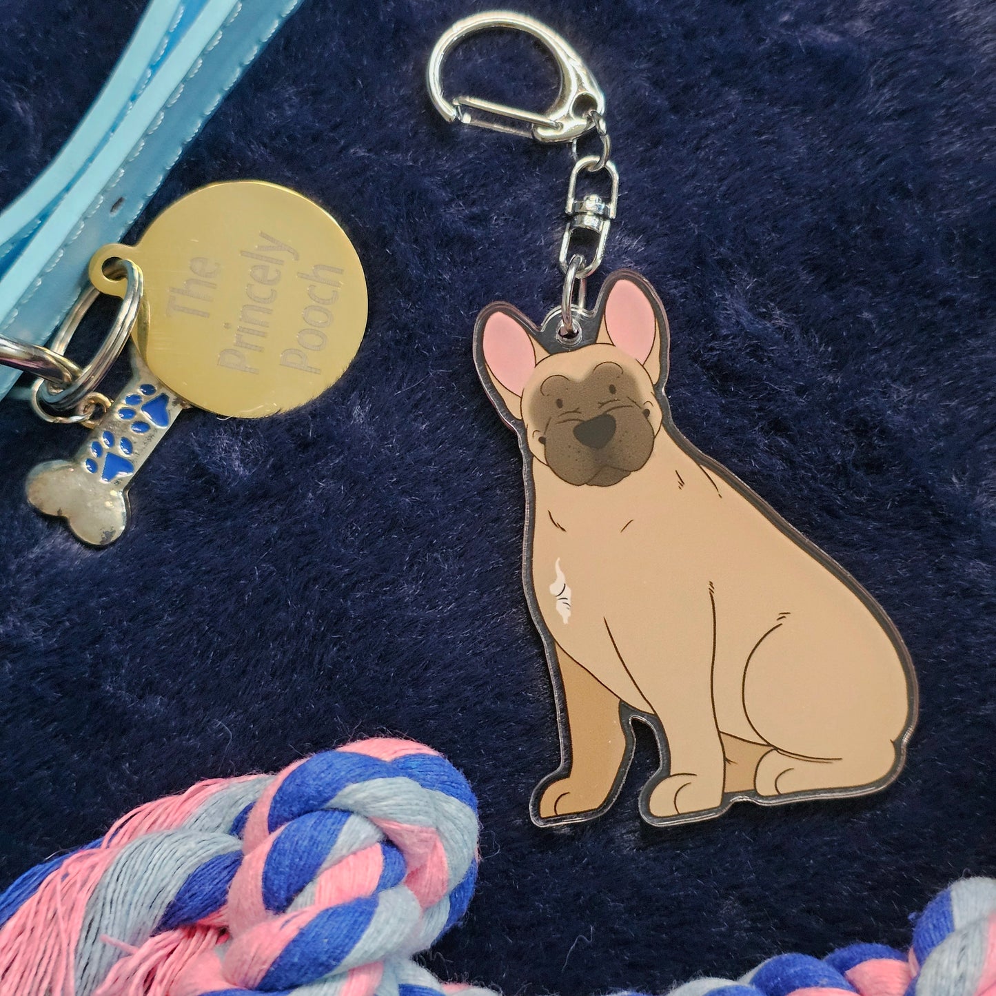Fawn French Bulldog Keyring | Dog Lover Gift | Frenchie