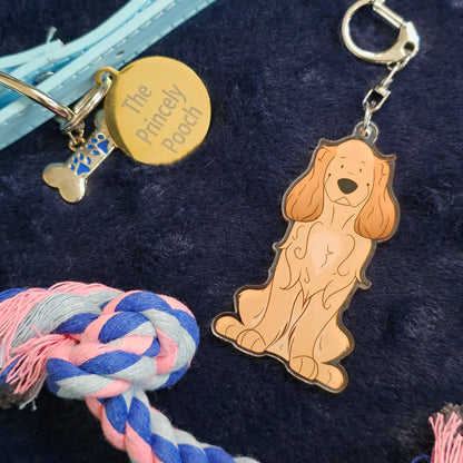 Gold Working Cocker Keyring | Dog Lover Gift | Cocker Spaniel